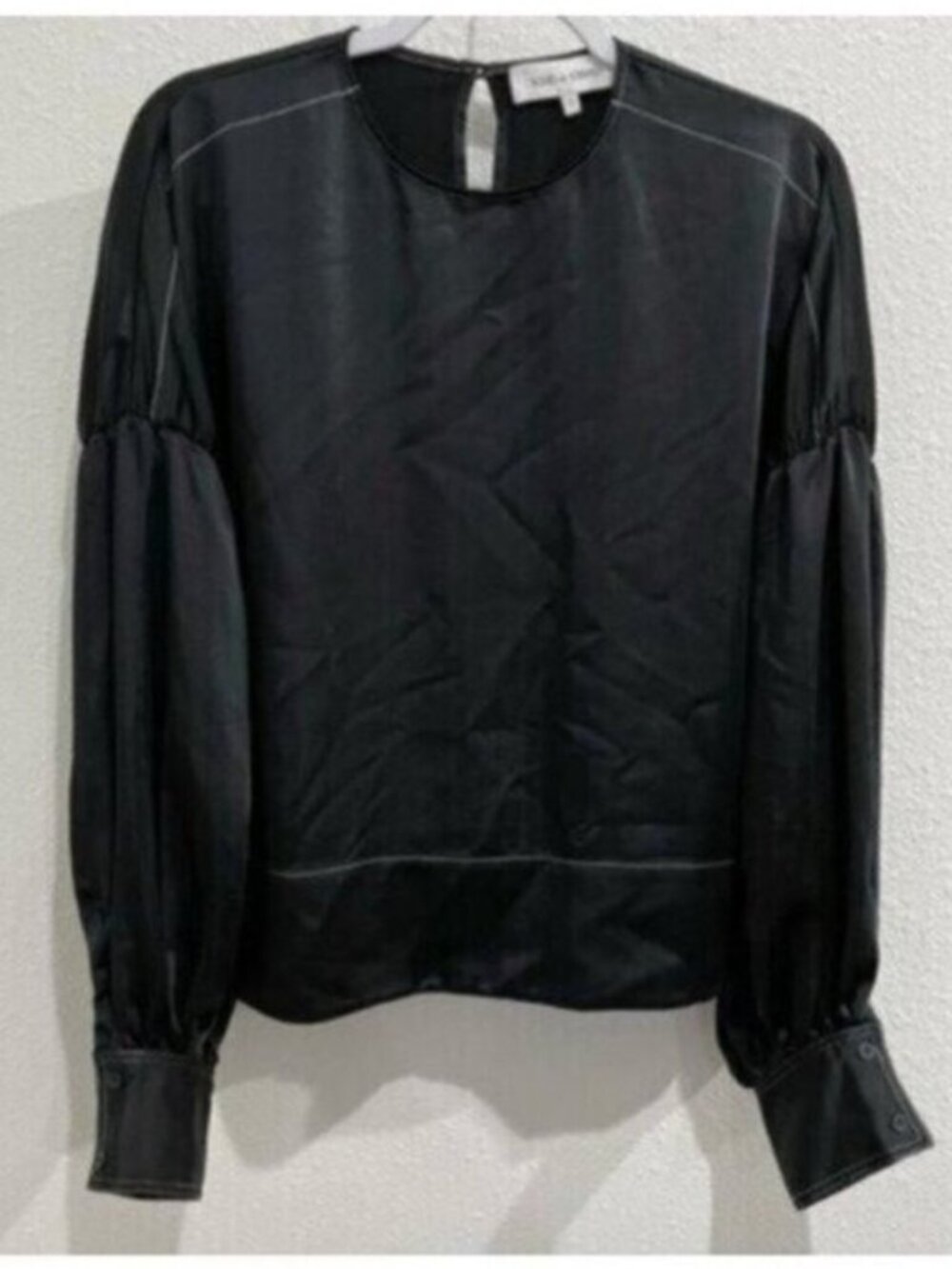 Solid & Striped Silk Feminine Blouse Whimsigoth Fairy Contemporary Black